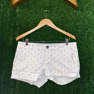 SO White with Navy Stars Low Rise Cuffed Shorts